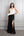 Straplez Drape Detaylı Yırtmaçlı Büyük Beden Abiye