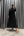 Yakası Bağlamalı Önü Düğmeli Beli Kemerli Şifon Elbise Siyah