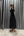 Yakası Bağlamalı Önü Düğmeli Beli Kemerli Şifon Elbise Siyah
