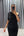 Asimetrik Yaka Drapeli Midi Boy Elbise Siyah