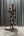 V Yaka Beli Zincir Detaylı Desenli Midi Boy Elbise Siyah