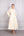 Yakası Boncuk İşlemeli Midi Boy Elbise Ekru