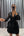 V Yaka Beli Dekolte Detaylı Eteği Katlı Kısa Elbise Siyah