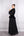 Hakim Yaka Önü Boncuk İşlemeli Üstü Kadife Elbise Takım Siyah