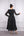Geniş Yaka Pul İşlemeli Midi boy Elbise Siyah
