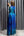 V Yaka Önü Düğme Detaylı Baskılı Şifon Elbise Sax