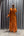 V Yaka Eteği Fırfırlı Şifon Elbise Oranje