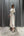 Yakası Transparan Detaylı Boncuk İşlemeli Piliseli Elbise Ekru