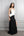 Straplez Drape Detaylı Yırtmaçlı Büyük Beden Abiye
