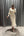 Prenses Yaka Omuzu Çiçek Detaylı Eteği Tüylü Midi Boy Elbise Ekru