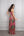 Straplez Drape Detaylı Desenli Abiye Fuşya