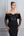 Kayık Yaka Kolları Transparan Taş İşlemeli Elbise Siyah