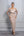 Kayık Yaka Kolları Transparan Taş İşlemeli Elbise Vizon