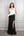 Straplez Drape Detaylı Yırtmaçlı Büyük Beden Abiye