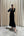 Yakası Dekolte Detaylı Önü Taş İşlemeli Midi Boy Elbise Siyah