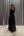 V Yaka Eteği Fırfırlı Şifon Elbise Siyah